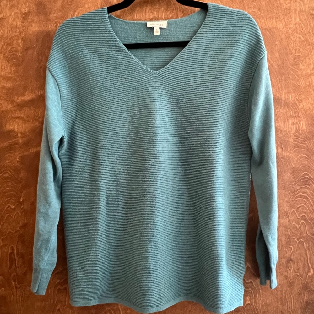 Ella Moss Womens Sweater V-Neck Long Sleeves